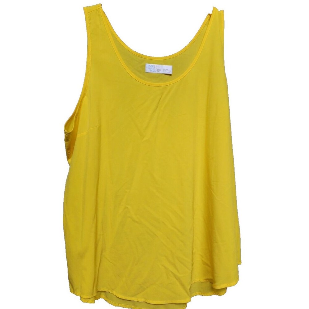 Time and Tru Yellow Dressy Tank Plus Size 2X Summer